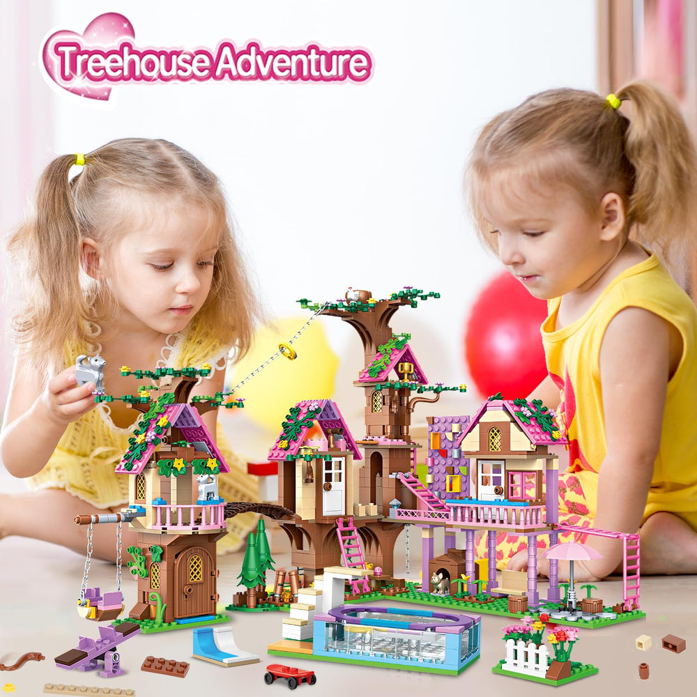 HSANHE Tree House Building Set sturdy design supports durable, long-lasting play