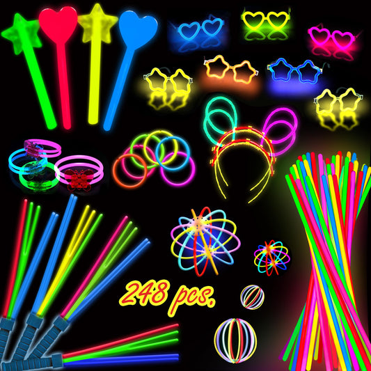 HSGUS glow sticks 8-inch assorted colors for parties and crafts