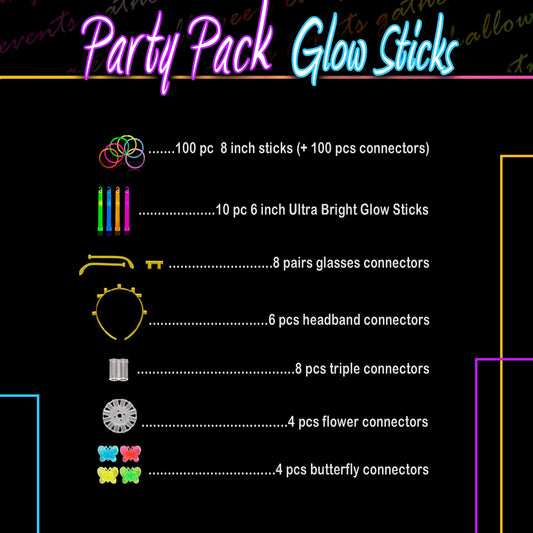 HSGUS glow sticks colors yellow red pink blue green enhance festive mood.