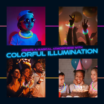 HSGUS headband connectors secure wearable glow items for parties.