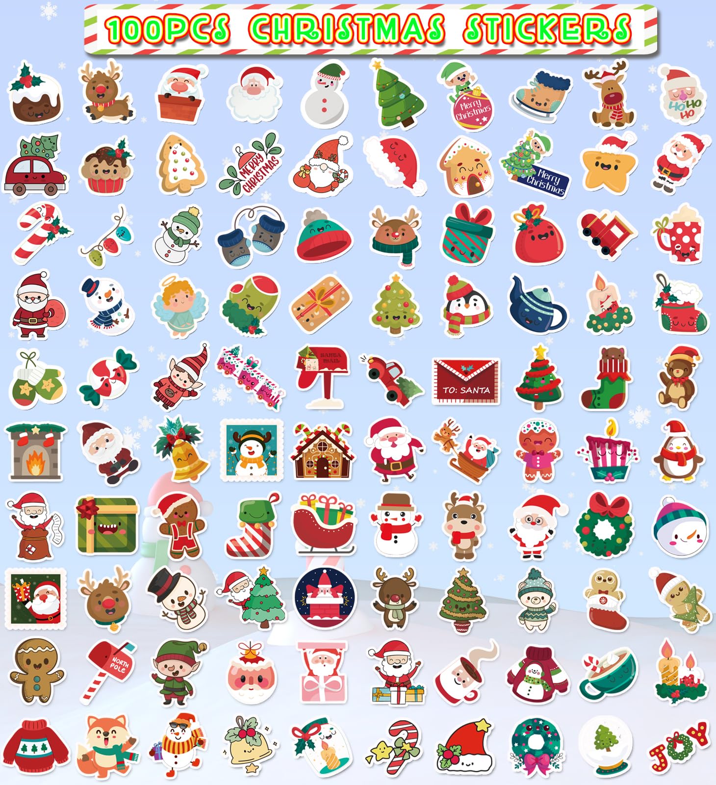 HSHFAMIIY Christmas decorations stickers for walls, windows, and gifts