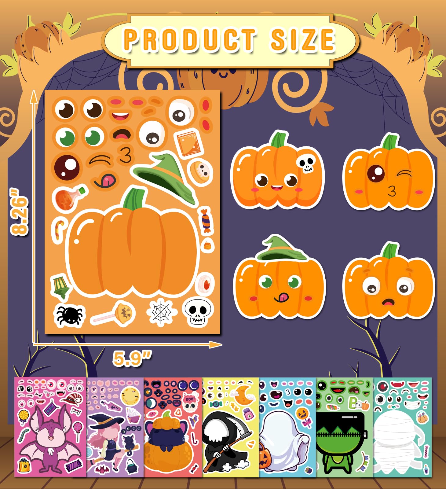 HSHFAMIIY ghost pattern stickers for classroom activities and spooky ambiance