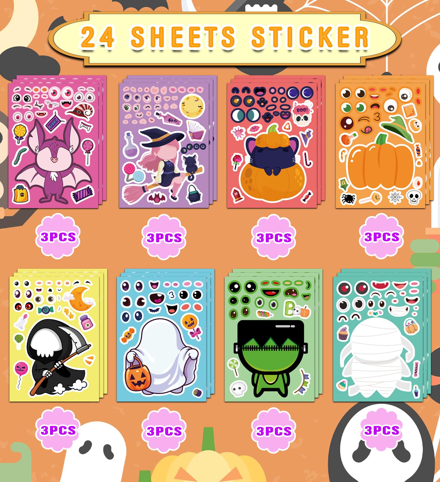 HSHFAMIIY witch pattern stickers to enhance party decorations and DIY projects