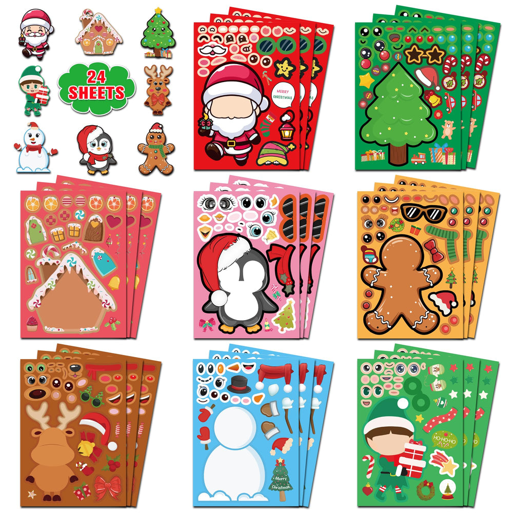 HSHFAMIIY Christmas stickers featuring tree designs for festive home decor.