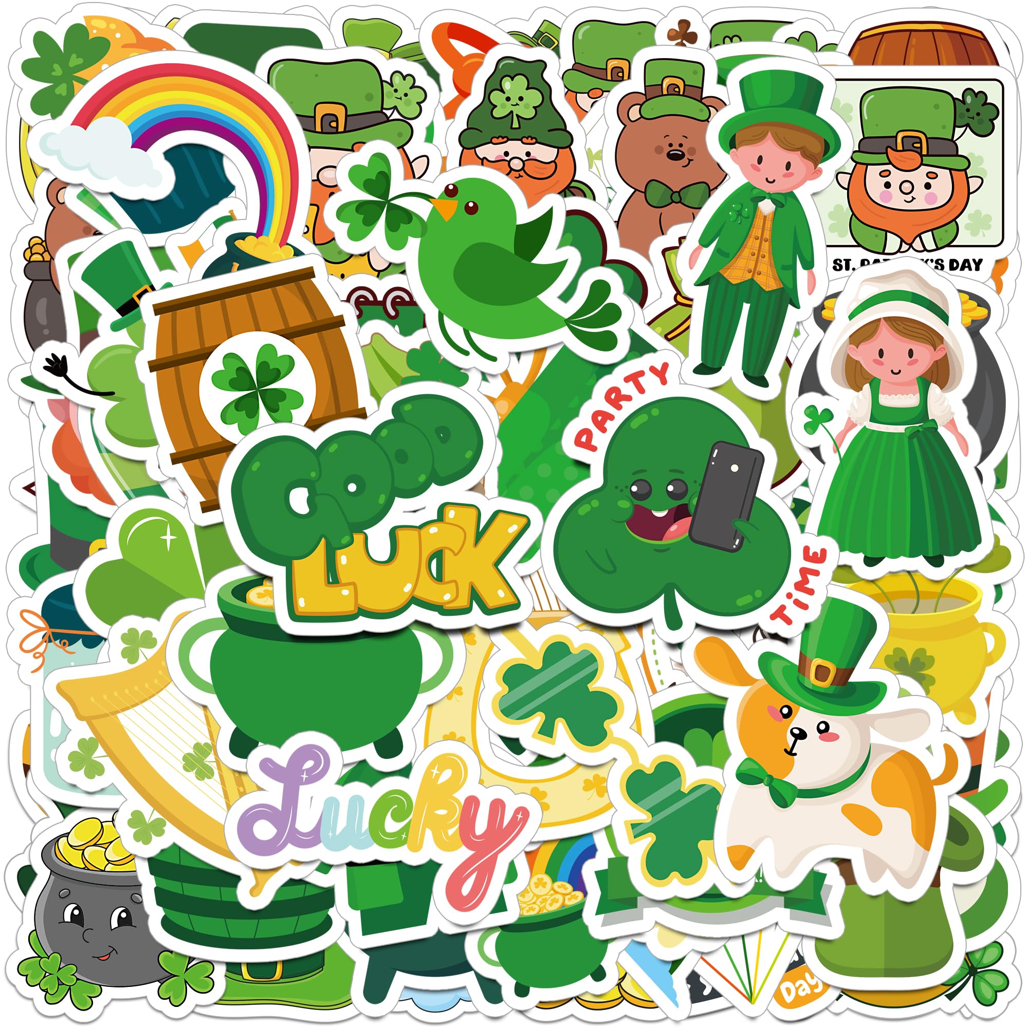 HSHFAMIIY St Patrick's Day stickers for kids pack ideal for crafts and classroom rewards.