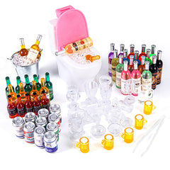 HSJH miniature ice cubes with beer bottles for dollhouse bar scenes