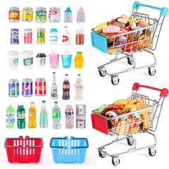 HSJH mini shopping cart red—lifelike detail for imaginative dollhouse play