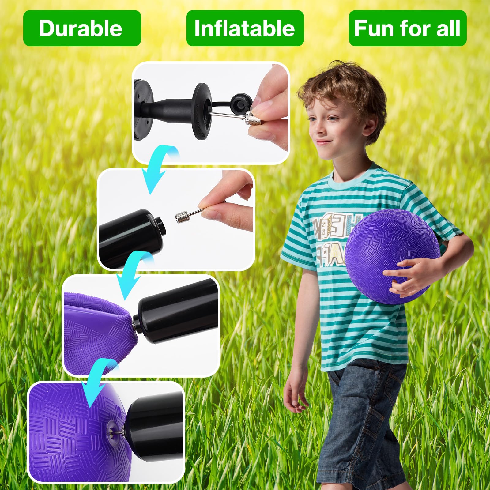 HSLCGF bright purple dodgeballs ideal for outdoor games, gym, and camps.