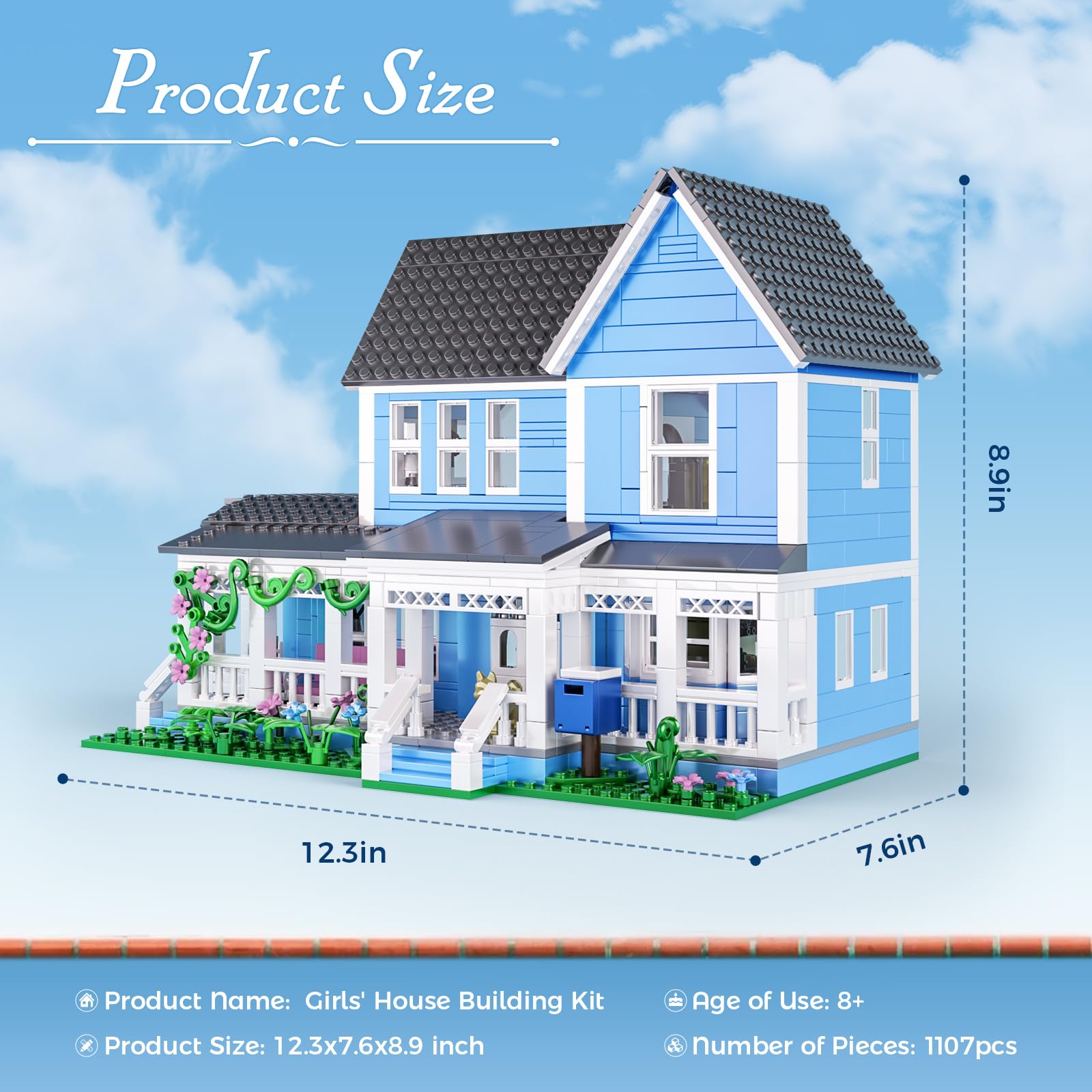 HTOWPMLS Gilmore House block set finished display size for shelf decor