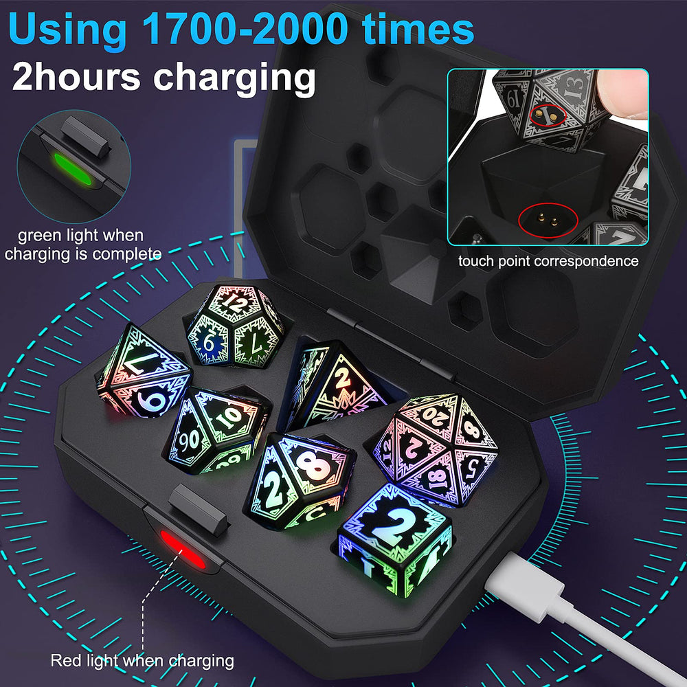 HTPOW light-up D6 dice glow with vibrant colors for quick rolls.