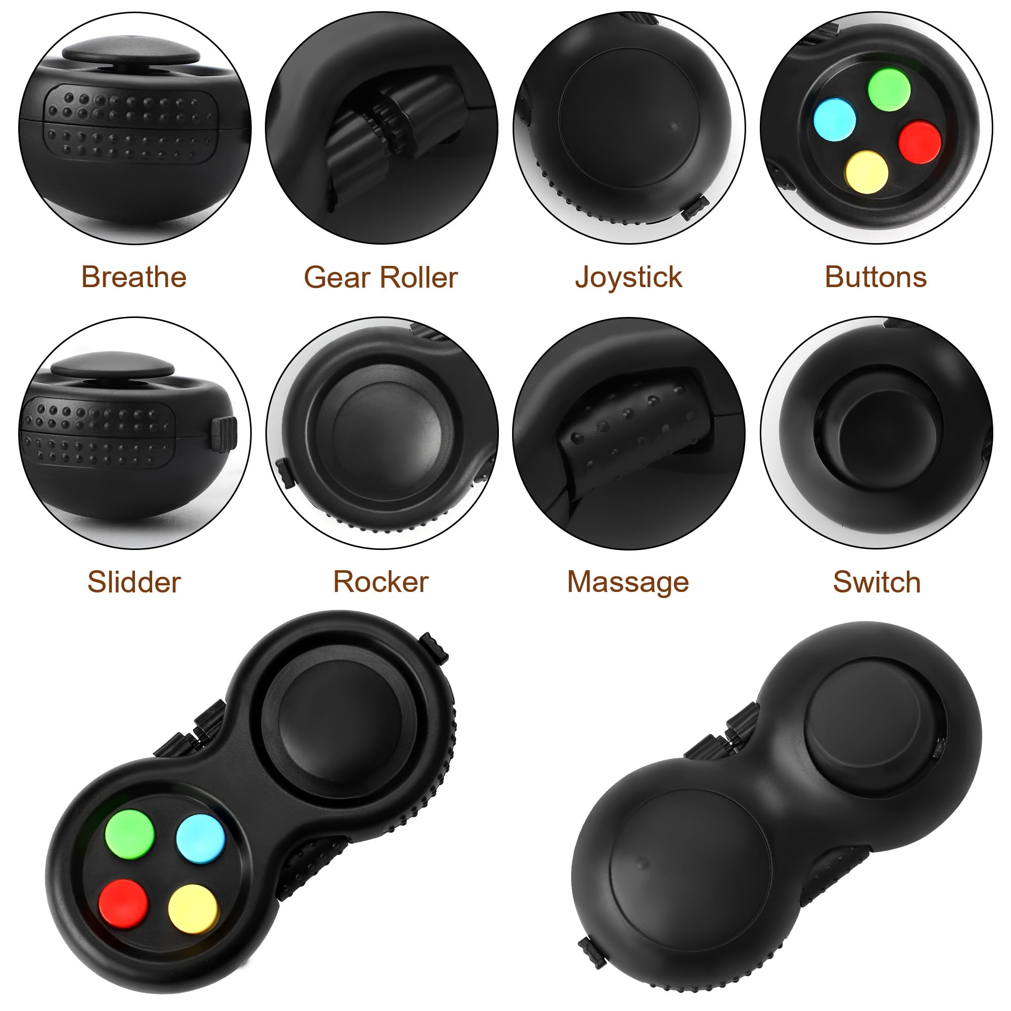HTSHO keyboard fidget keychain black, versatile desk and bag companion