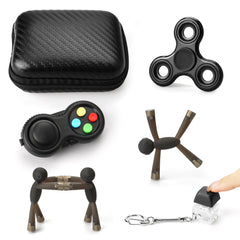 HTSHO fidget spinner black, portable focus tool for work and travel