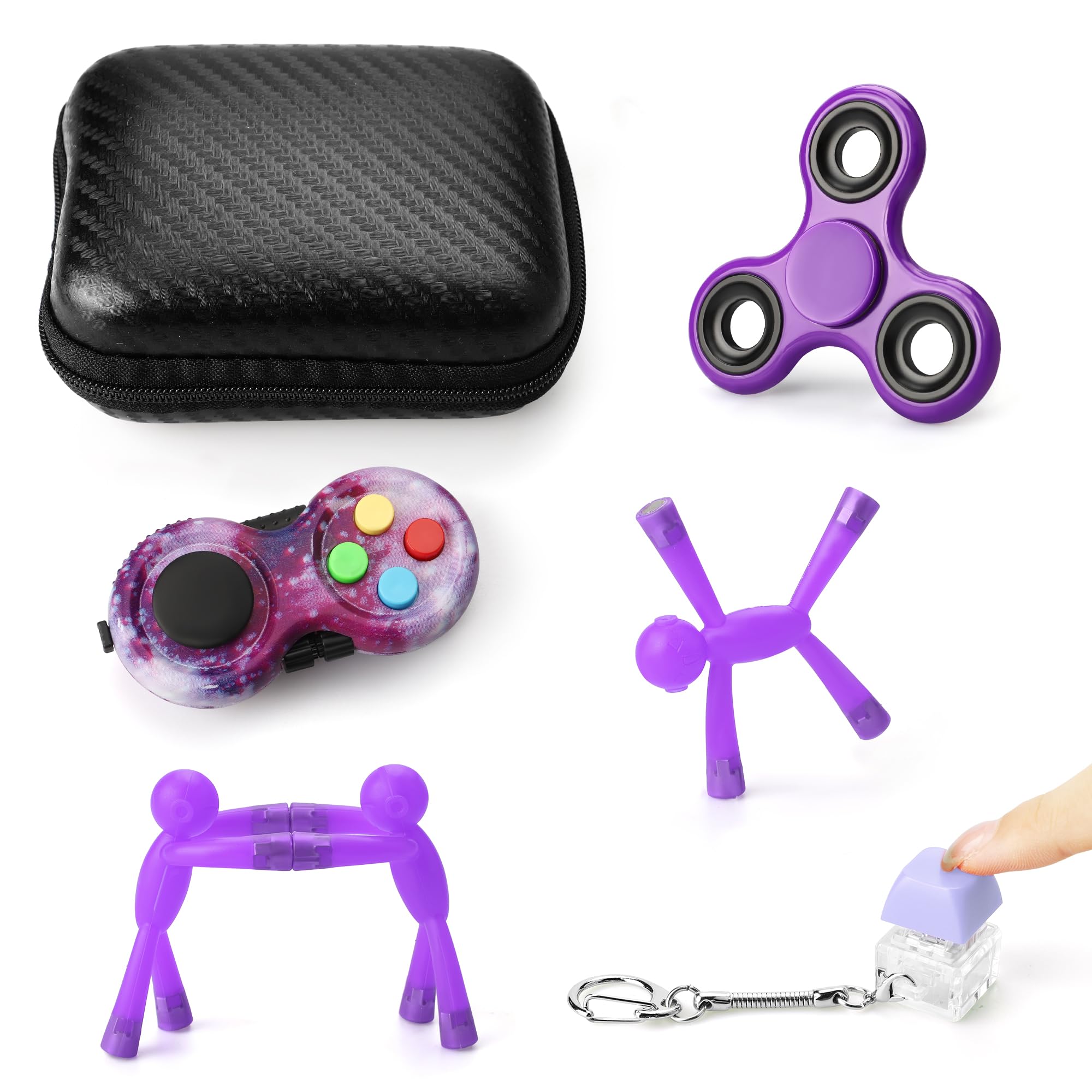 HTSHO purple spinner for focused, tactile engagement during travel.