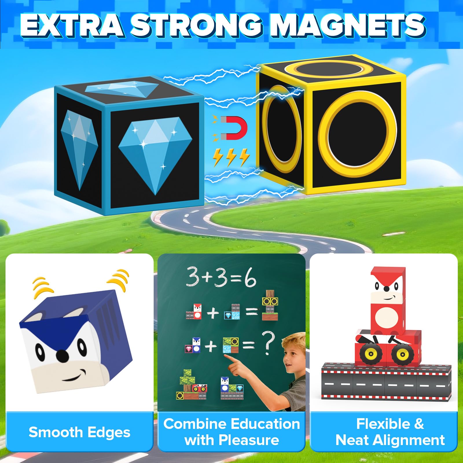 HtZestToysiop magnets adhere to a fridge surface for spontaneous construction