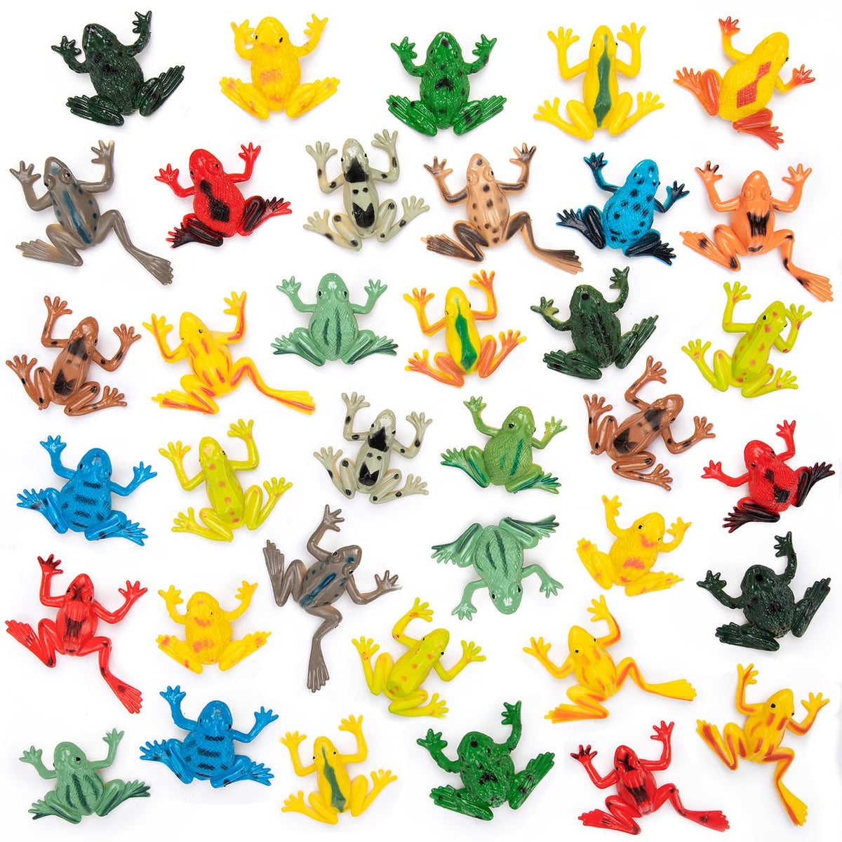 HTZNHXT 36-pack plastic frogs for classroom play and colorful diorama decorating