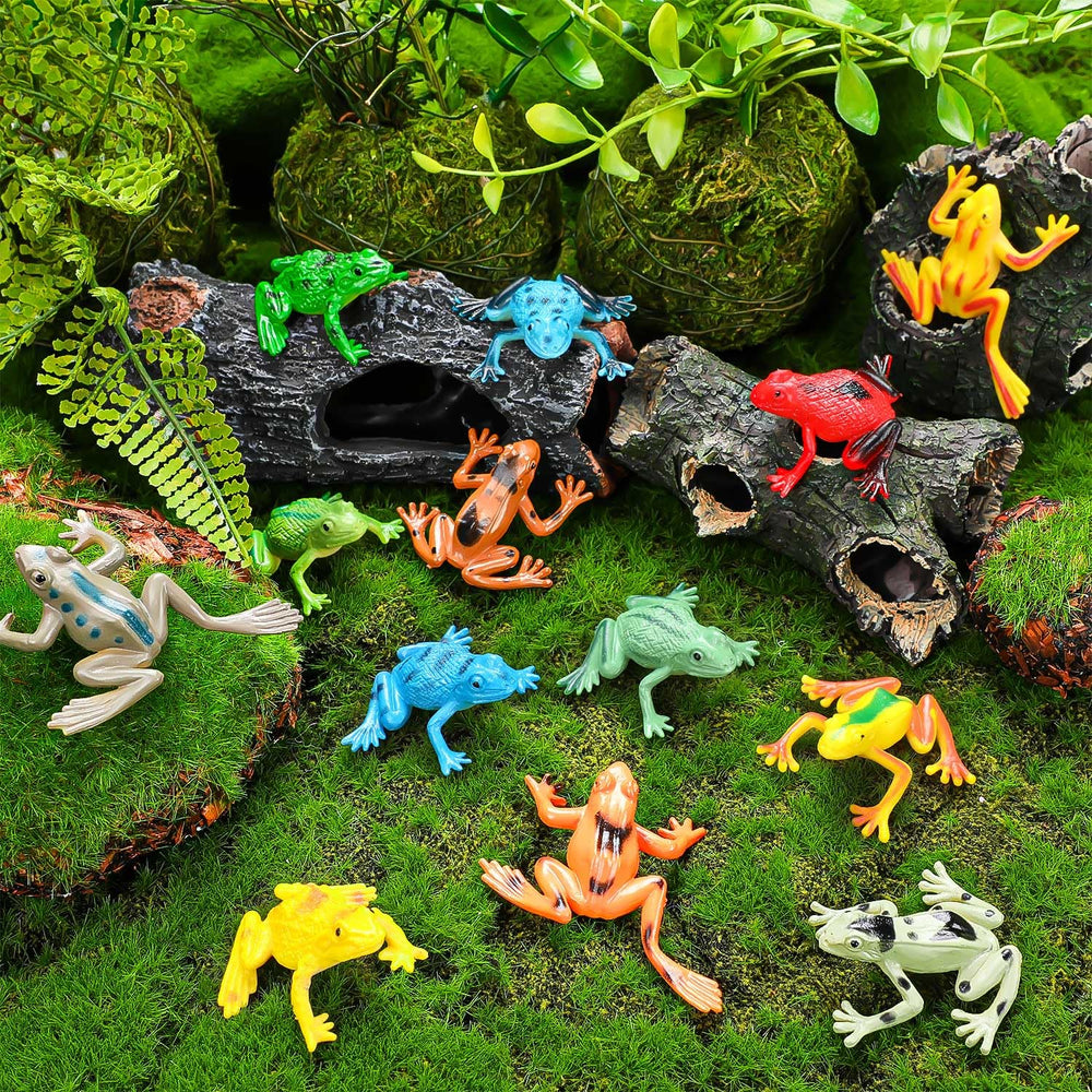 HTZNHXT mini resin frogs for sensory play and pretend pond scenes