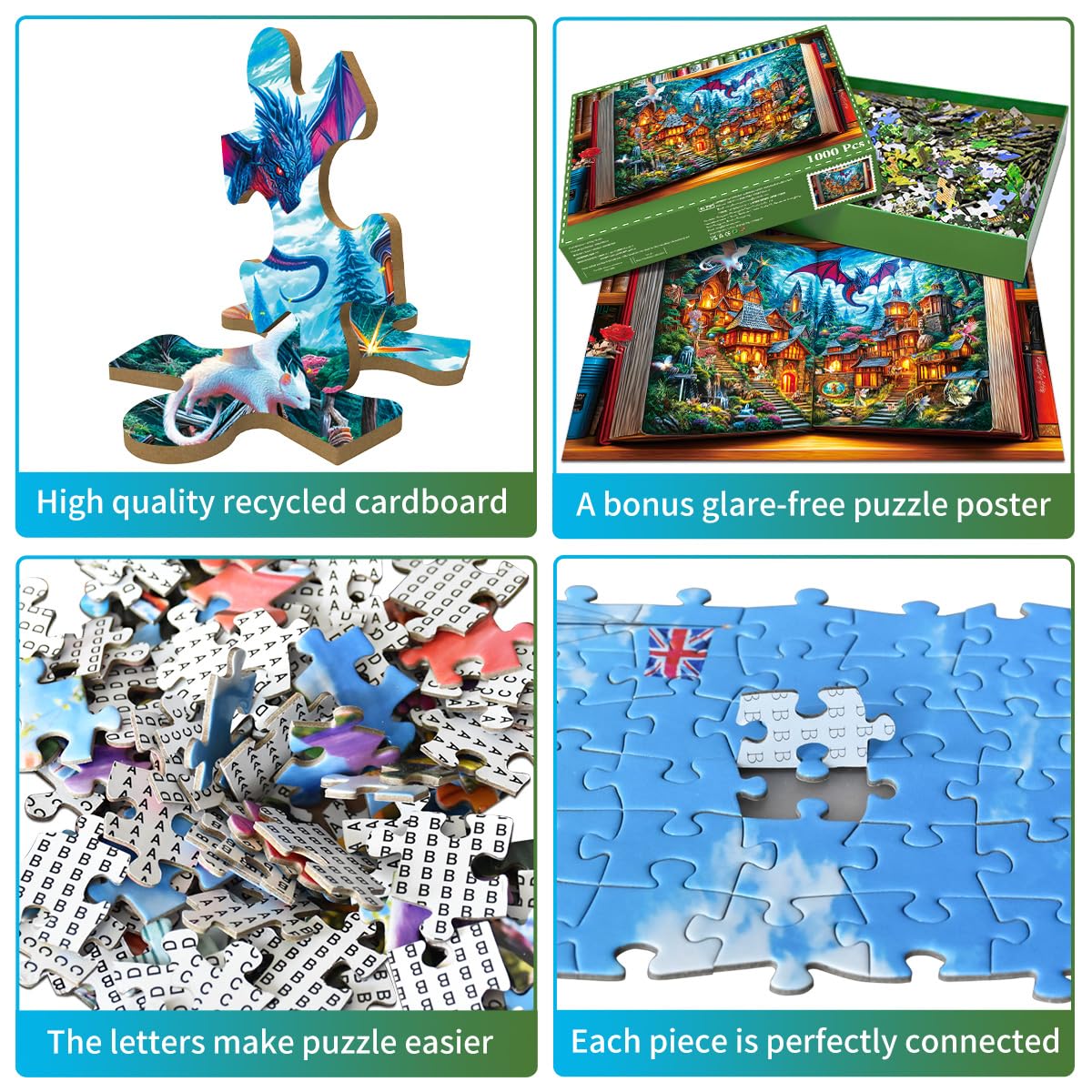 HUADADA The Magic Book of Fairy Tales puzzle uses recycled paper for lasting play