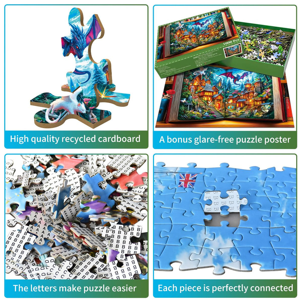 HUADADA The Magic Book of Fairy Tales puzzle uses recycled paper for lasting play