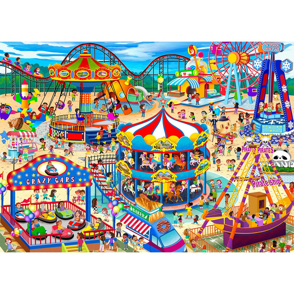 HUADADA 1000-piece puzzle amusement park box demonstrates high-quality design for family fun