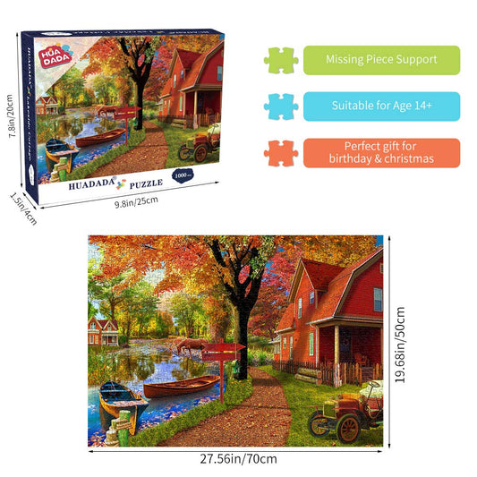 HUADADA 1000-piece puzzle front cover shows intricate details and vivid colors.