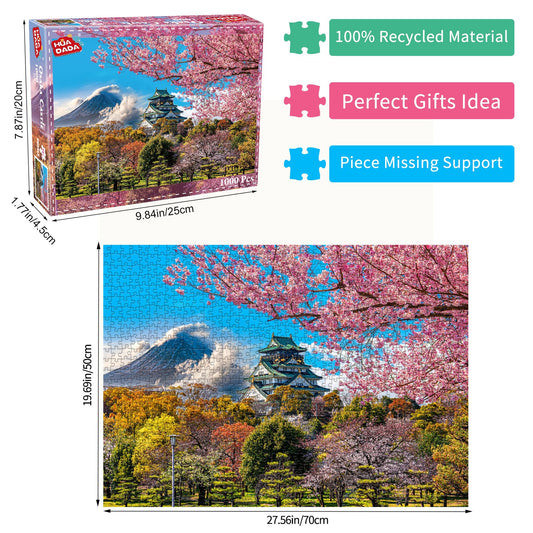HUADADA puzzle image of Osaka Castle scene to boost focus and problem solving