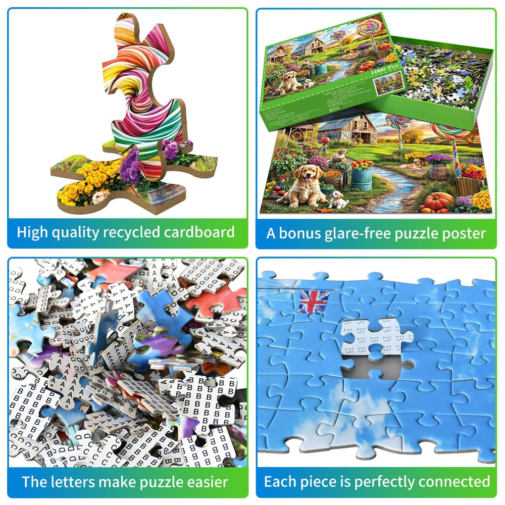 HUADADA 1000 piece puzzle colorful lollipops scene sparks imagination during evenings