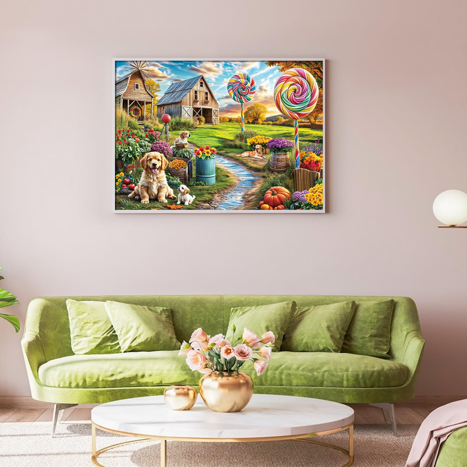 HUADADA 1000 piece puzzle features dust free round edges for family friendly handling