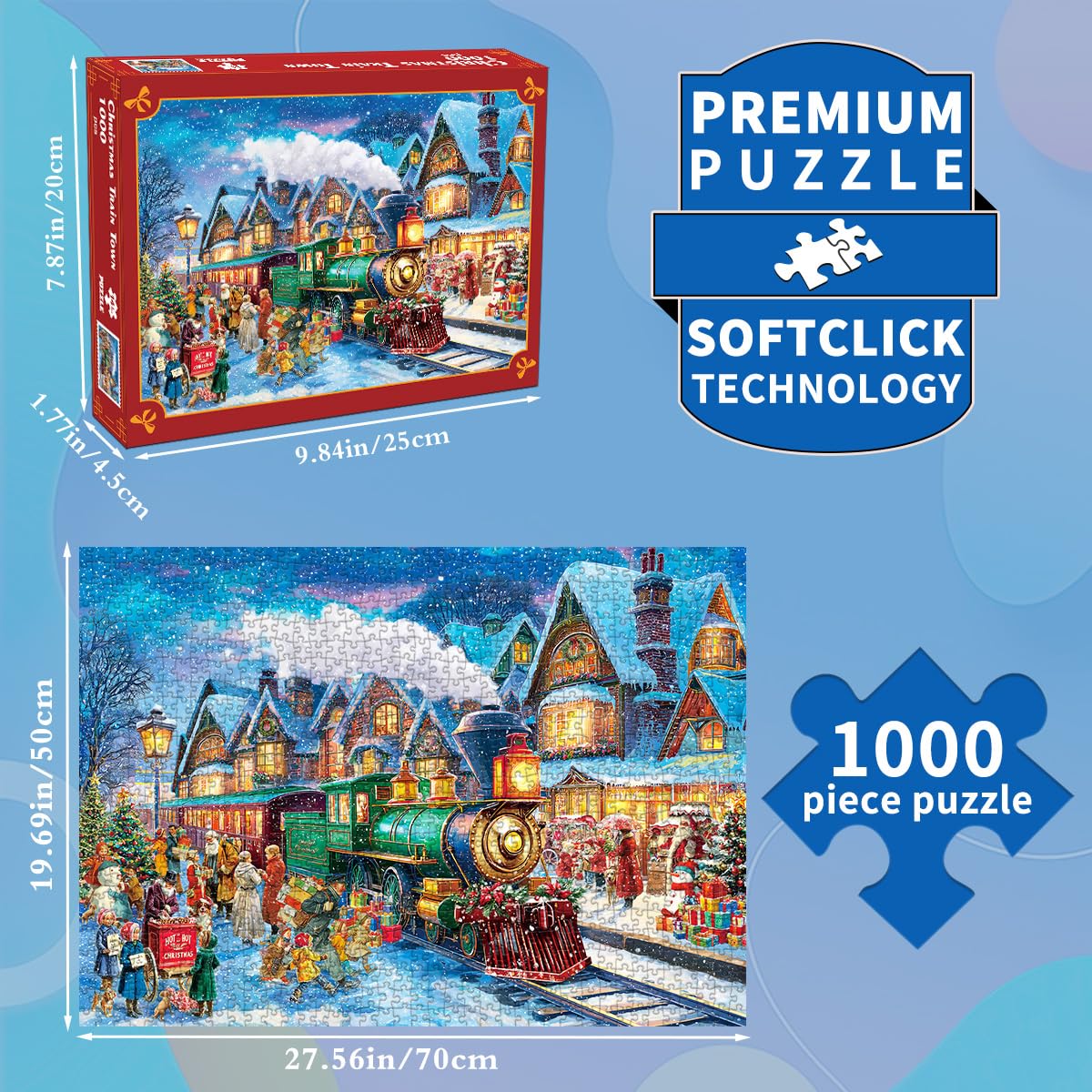 HUADADA adults jigsaw puzzle with a winter snow scene for relaxing problem-solving.