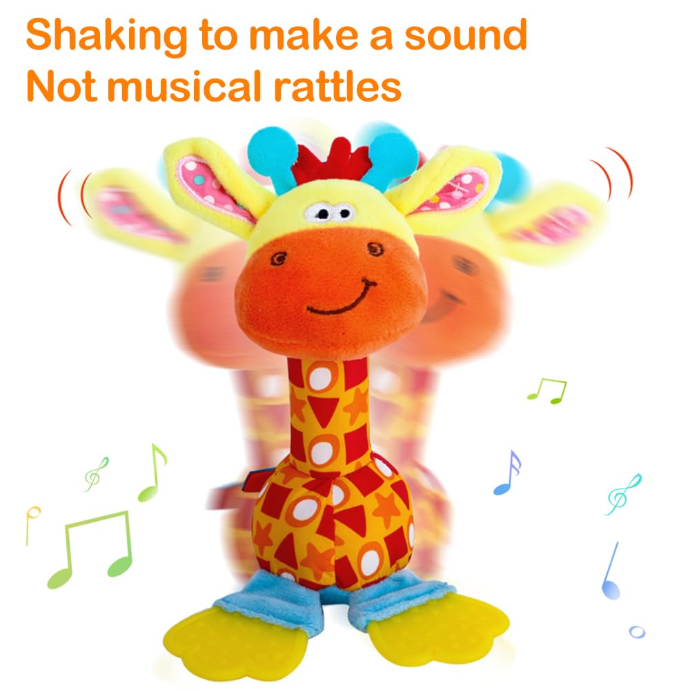 HUADADA baby soft rattle demonstrates a comfortable hand grip for tiny fingers