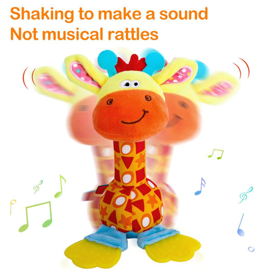 HUADADA baby soft rattle demonstrates a comfortable hand grip for tiny fingers