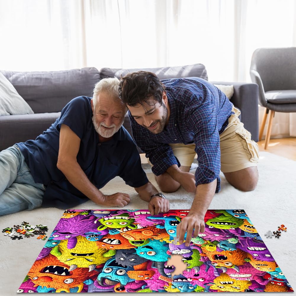 HUADADA colorful monsters design invites family puzzle sessions