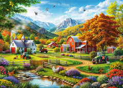 HUADADA country-life 1000-piece artwork puzzle with poster included for focused family time.