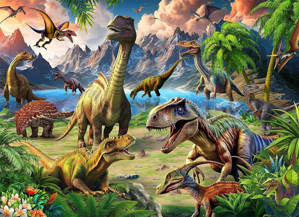 HUADADA Dinosaur World puzzle box ready for family puzzle time and discovery.