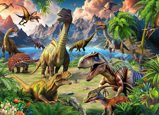 HUADADA Dinosaur World puzzle box ready for family puzzle time and discovery.