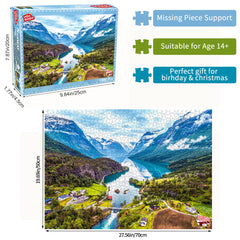 HUADADA Geiranger Fjord puzzle poster reference for accuracy