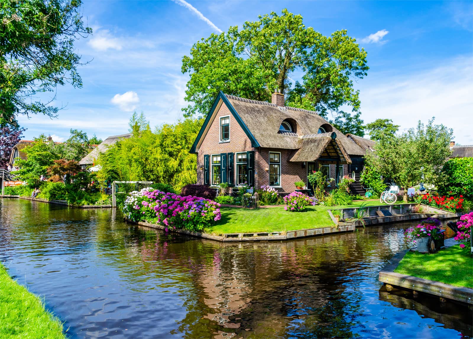 HUADADA Giethoorn Village 1000-piece puzzle ready for framing and display