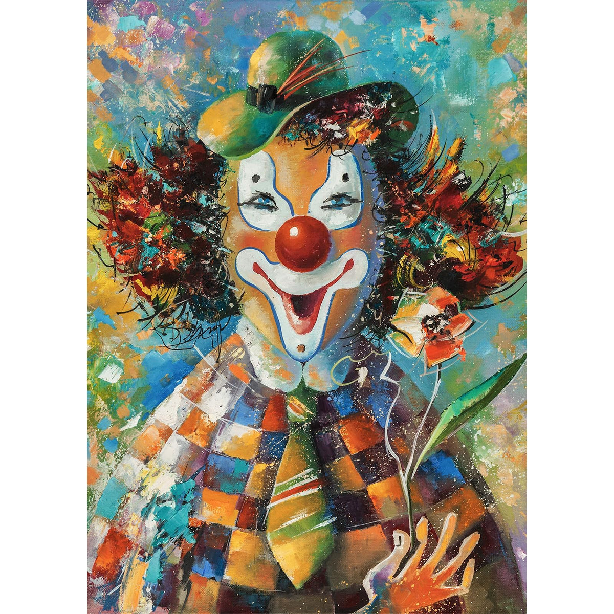 HUADADA 1000-piece puzzle featuring clown-letter back and precise interlock for smooth assembly