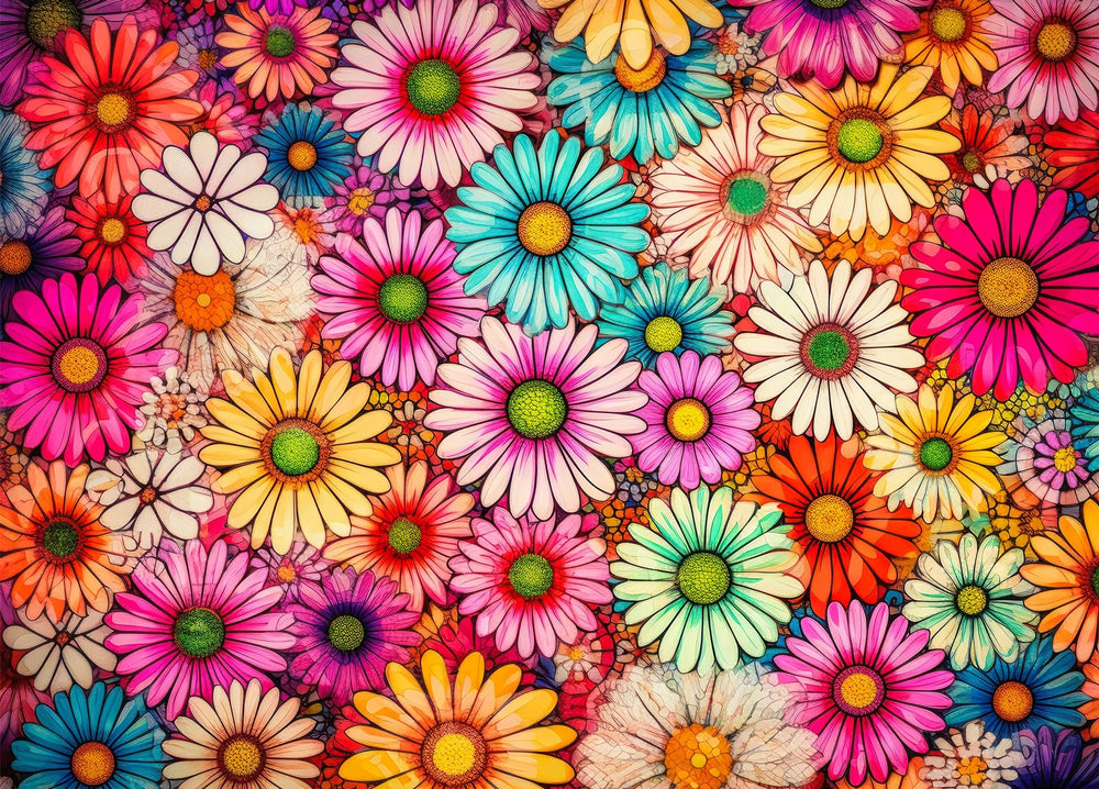 HUADADA petal poster interlock 1000-piece puzzle with vibrant colors for a satisfying build.