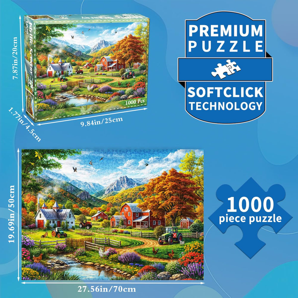 HUADADA puzzle poster-included 1000-piece set for immersive play.