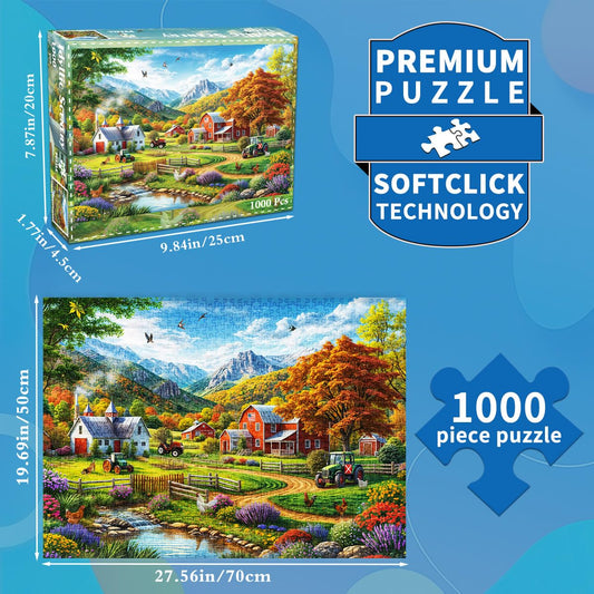 HUADADA puzzle poster-included 1000-piece set for immersive play.
