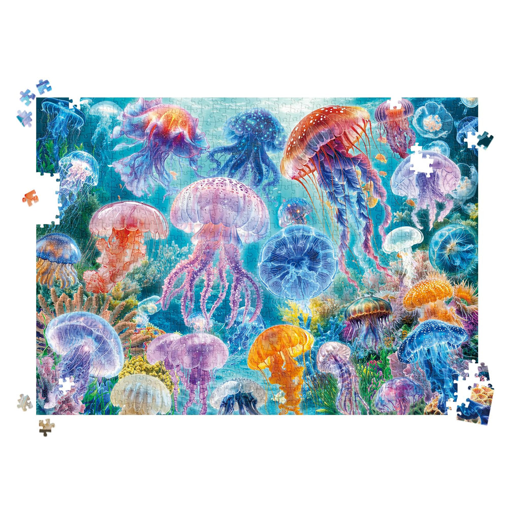 HUADADA jellyfish deep-sea background for immersive puzzle challenges