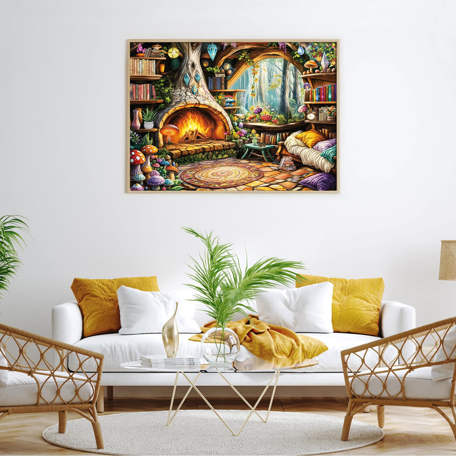 HUADADA 1000-piece puzzle completed; ready to display as charming art.