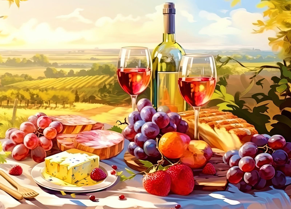 HUADADA 1000-piece puzzle with picnic poster interlock for engaging family bonding.