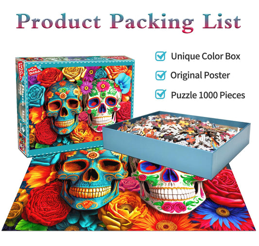 HUADADA puzzle poster bonus 70x50 cm to guide assembly and color matching.