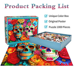 HUADADA puzzle poster bonus 70x50 cm to guide assembly and color matching.