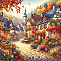 HUADADA town in autumn puzzle with vivid colors for immersive assembling.
