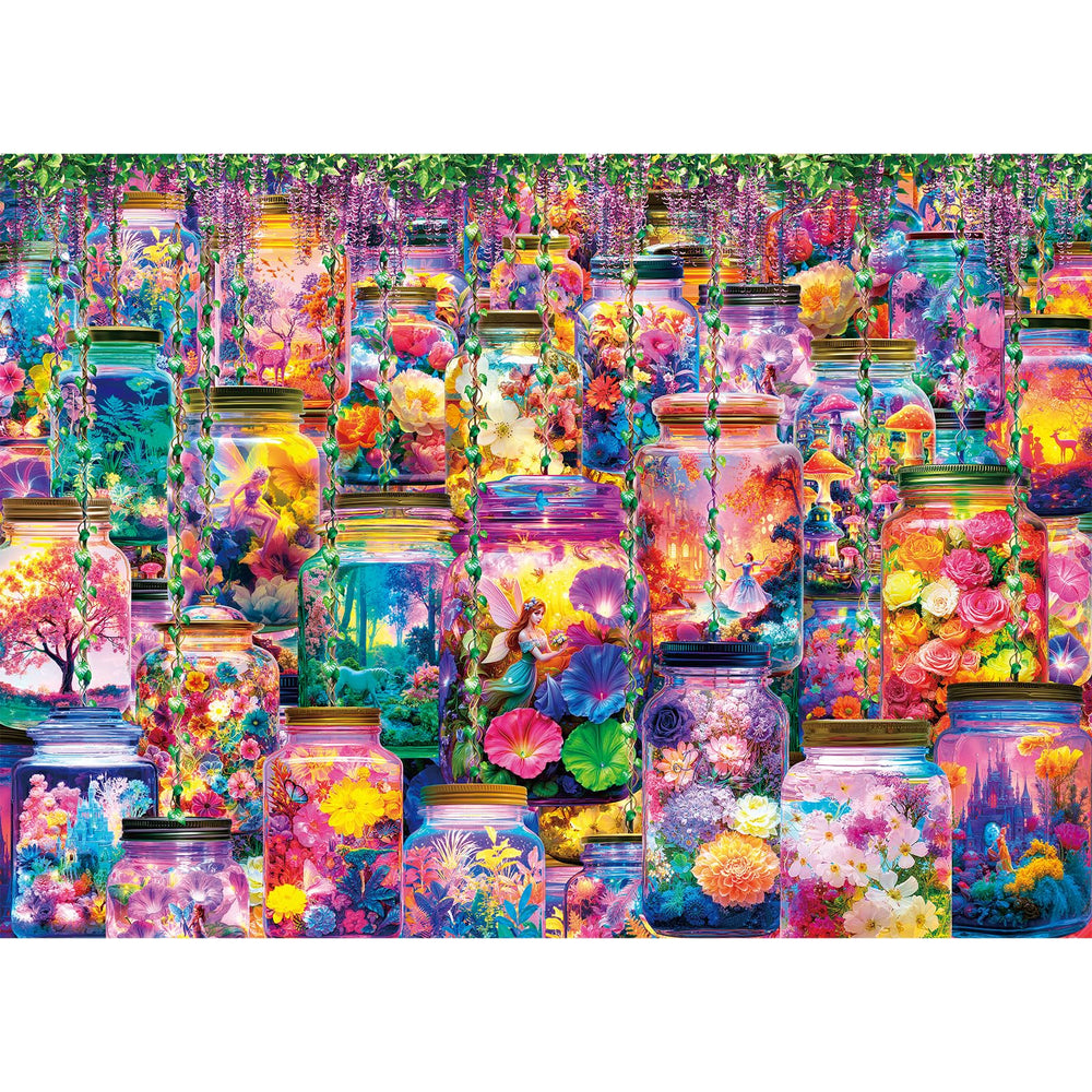 HUADADA 1000-piece puzzle featuring dreamy glass jar scene for relaxing evenings