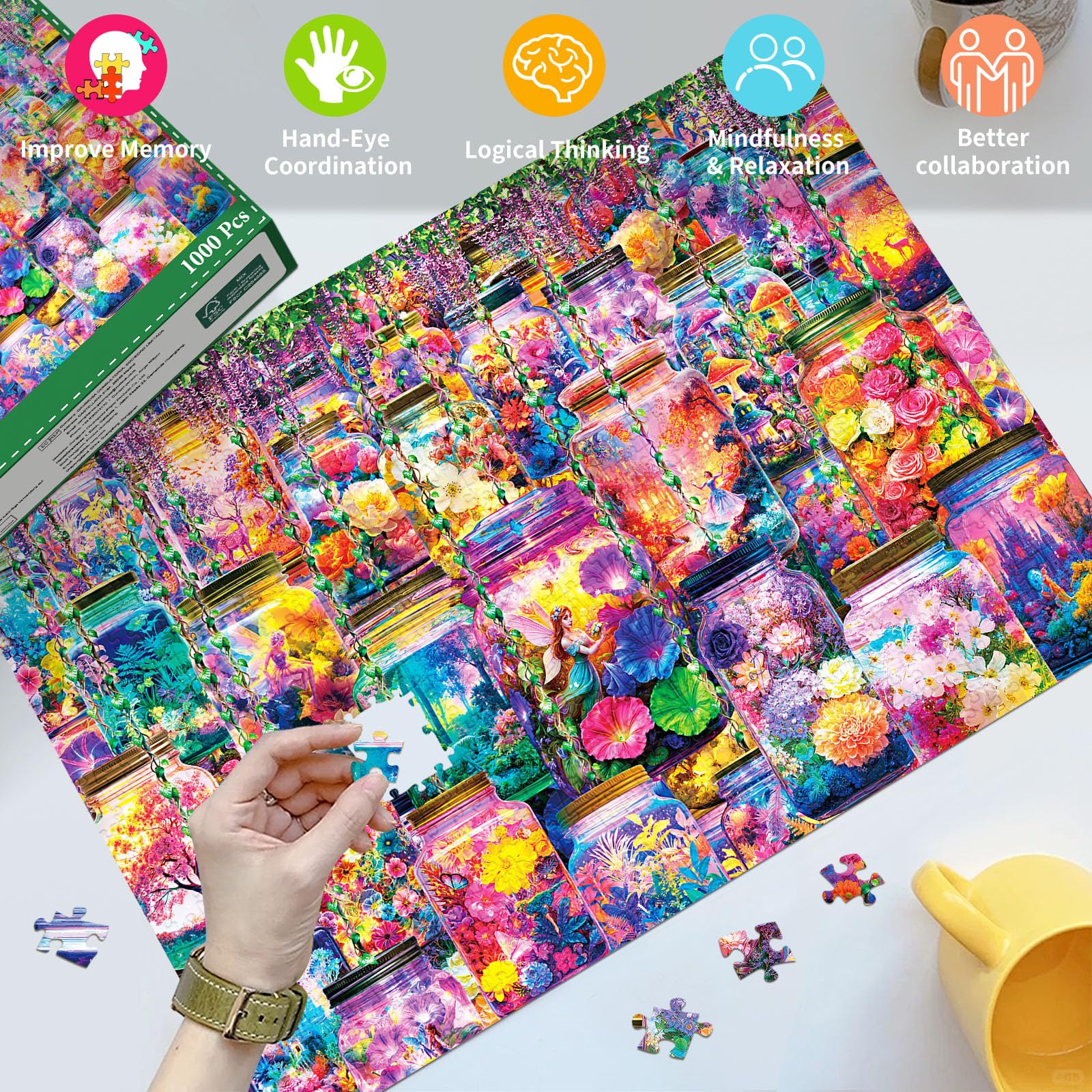 Ambient view of the glass jar scene from HUADADA puzzle