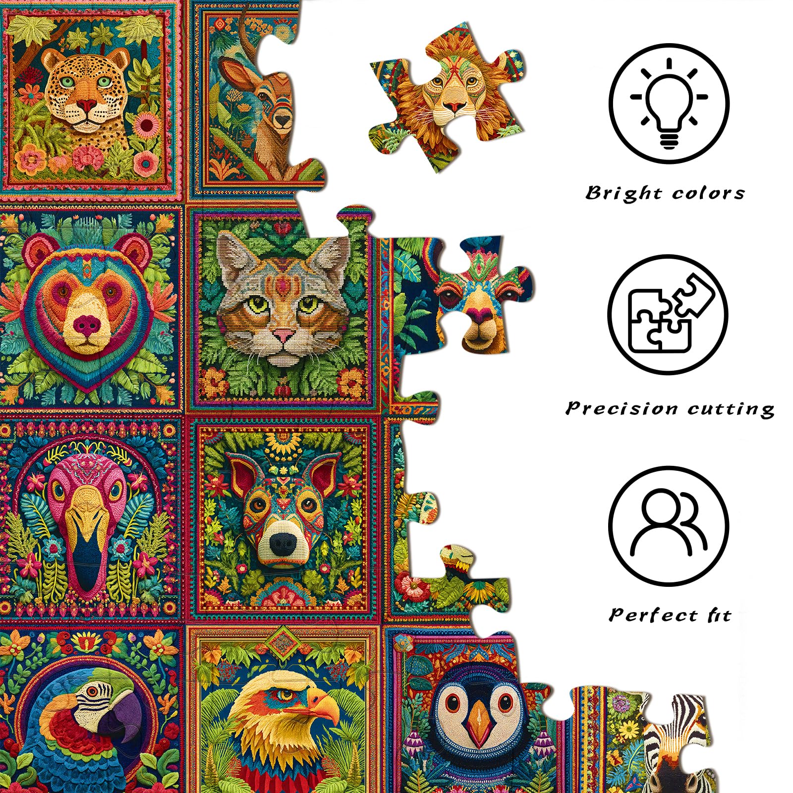 HUADADA puzzles grey-card material offers crisp cuts and smooth edges