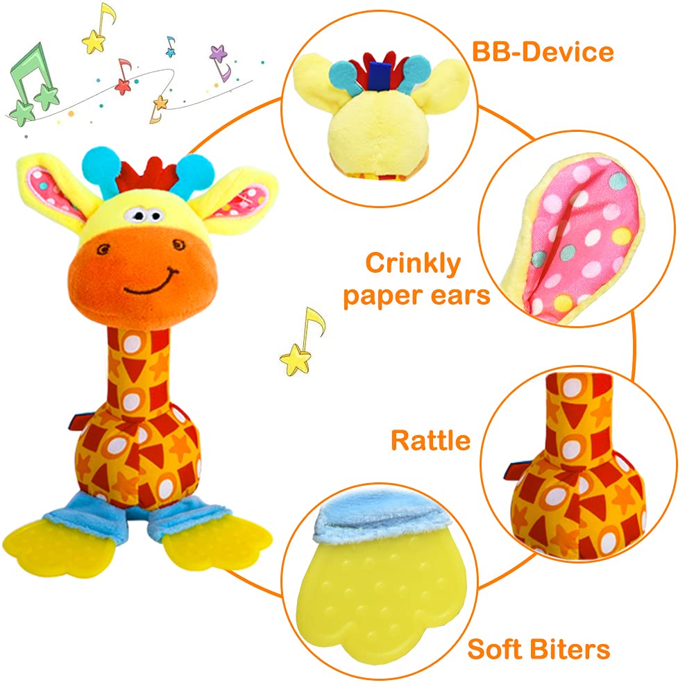 HUADADA teether and rattle combo enabling teething relief and sensory exploration